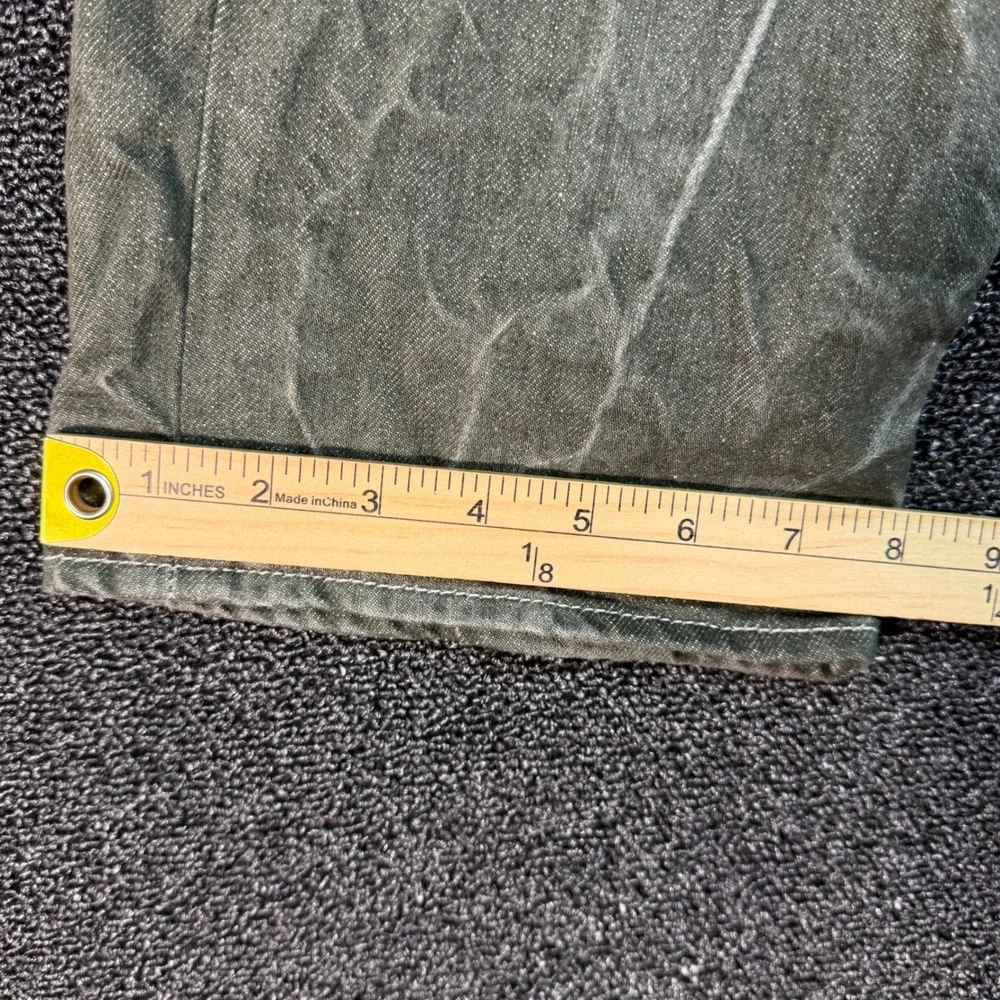 Levis 501 Original Fit Men's Olive‎ Green Crinkle Wash Button Fly Jeans 35x29
